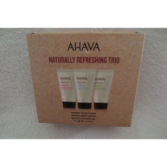 Ahava Naturally Refreshing Trio Travel Set Mineral Hand Cream /Lotion/Gel New - Picture 1 of 5